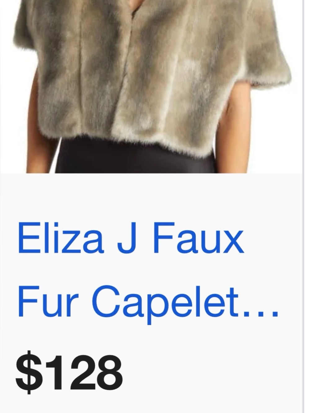 Eliza J Faux Fur Capelet in Neutral Taupe